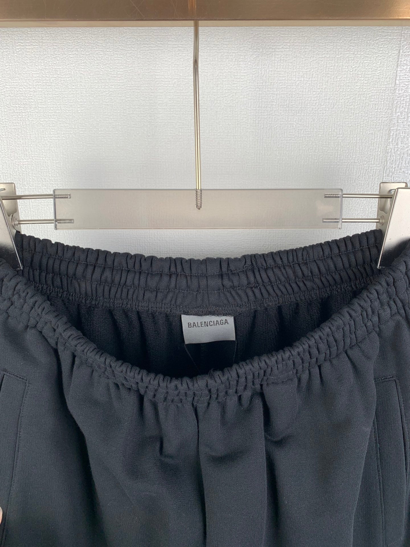Balenciaga dark pants with elastic waistband and gathered front