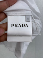 White T-shirt size label marked PRADA