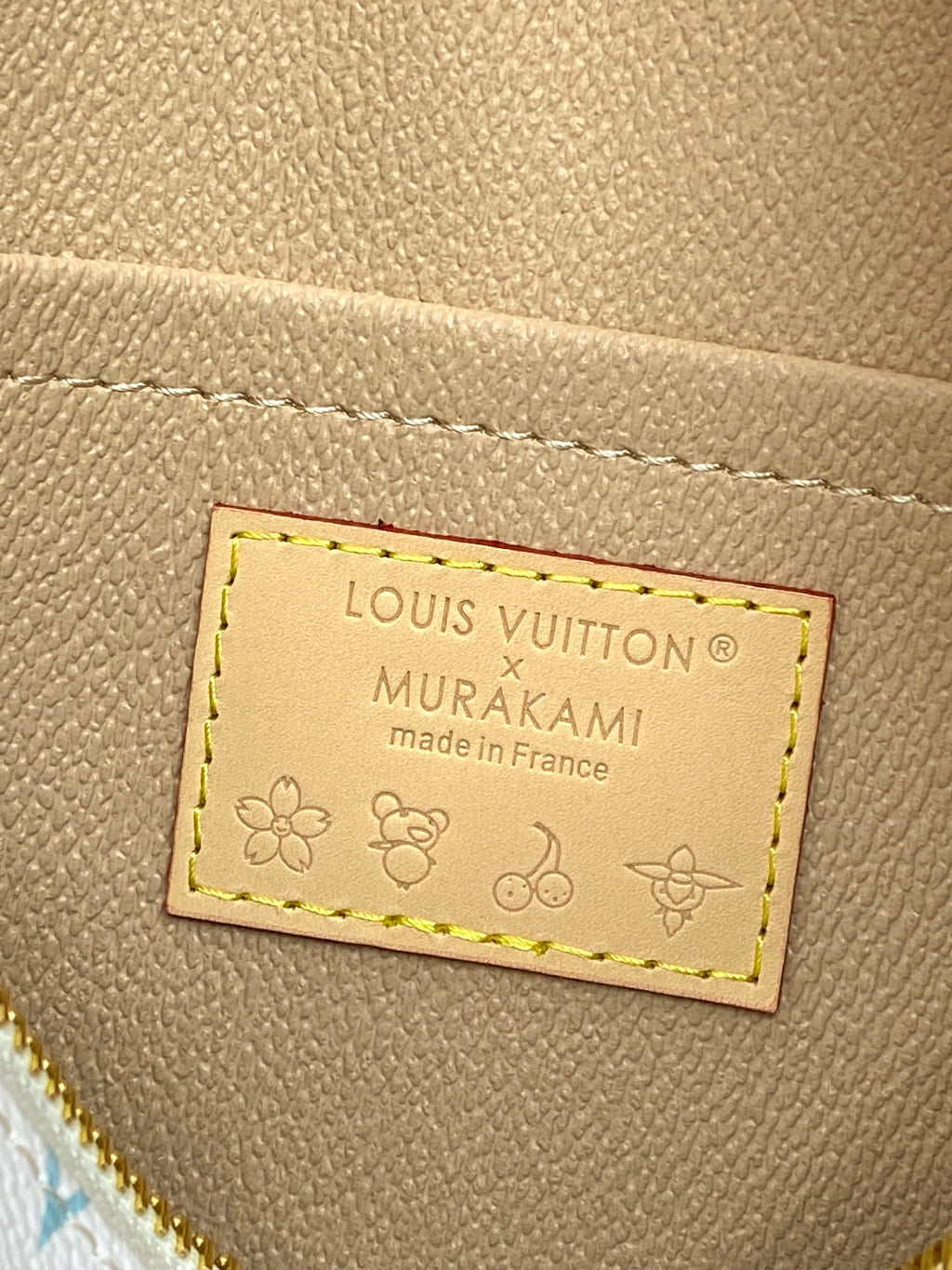 Louis Vuitton bag interior label: Murakami, made in France