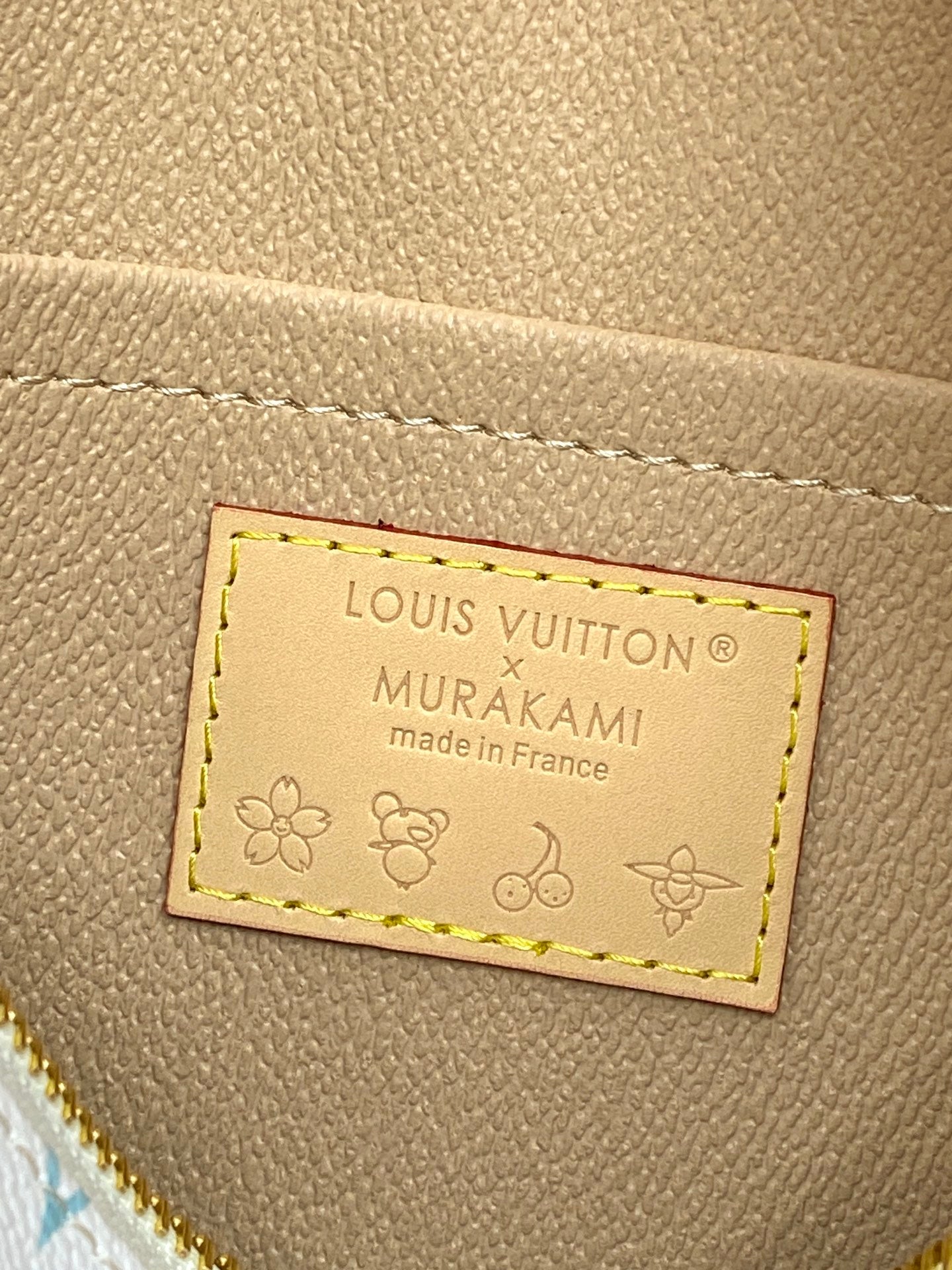 Louis Vuitton bag interior label: Murakami, made in France