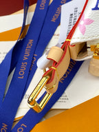 Louis Vuitton bag blue strap with gold-tone clasp hardware