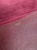 Celine bag interior stamp, Celine Paris on burgundy lining