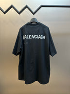 Balenciaga short-sleeve T-shirt back in dark gray with BALENCIAGA lettering.