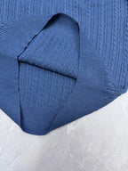 Ralph Lauren blue ribbed knit polo collar and cuffs