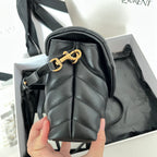 YSL Saint Laurent mini leather bag, black, with gold hardware