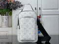 White Louis Vuitton monogram crossbody bag with top zip and adjustable strap