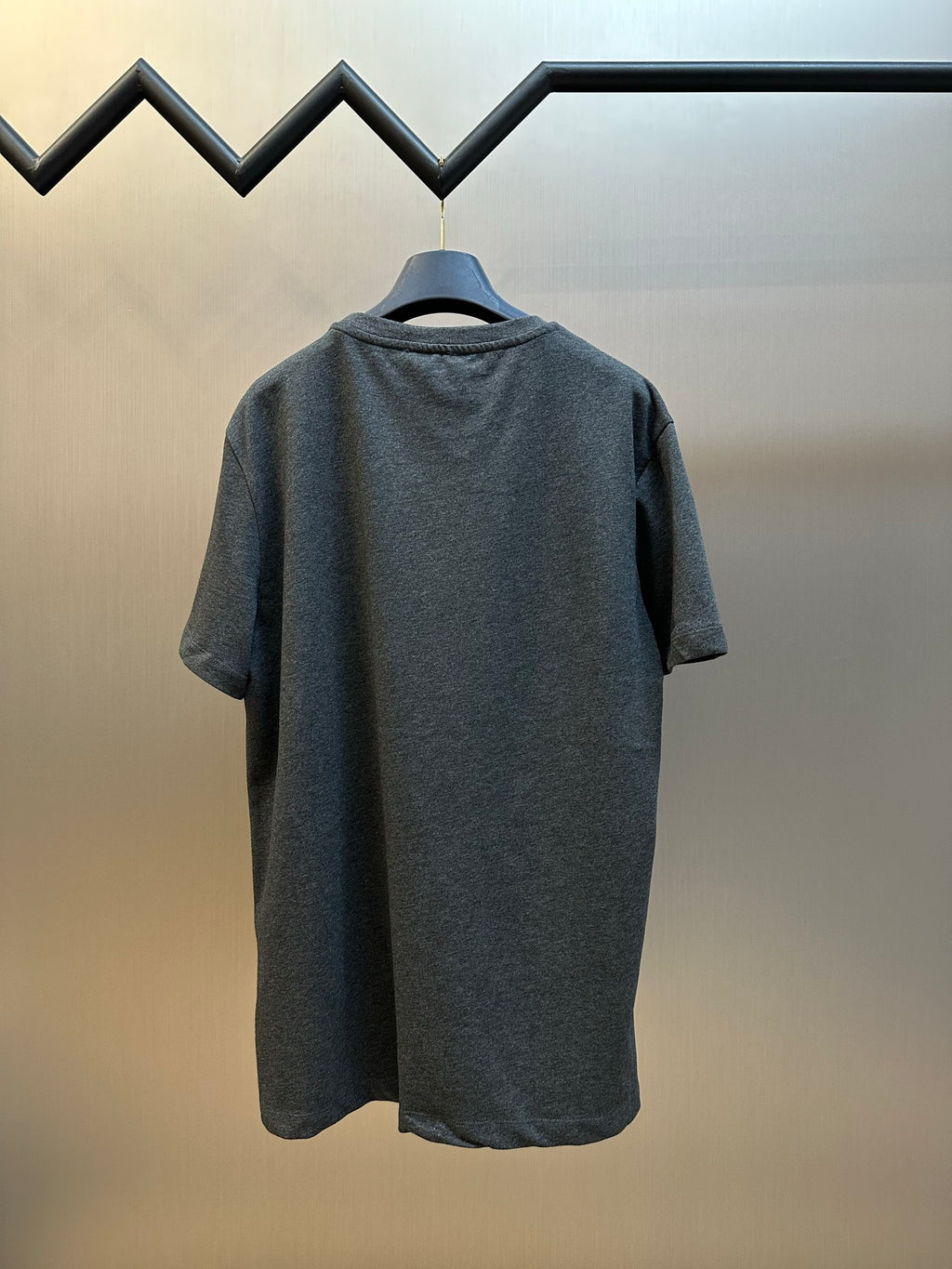 Versace short-sleeve T-shirt, dark heather gray, crew neck, back view