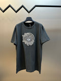 Versace short-sleeve T-shirt, dark heather gray, crew neck, Medusa graphic print