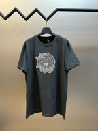 Versace short-sleeve T-shirt, dark heather gray, crew neck, Medusa graphic print