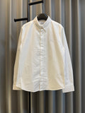 Burberry long-sleeve button-up shirt, white, spread collar, front button placket
