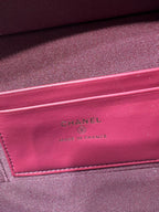 Chanel burgundy interior lining with CHANEL and MADE IN FRANCE stamp