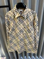 Burberry plaid long-sleeve shirt with chest pocket and button front