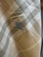 Burberry plaid shirt with small horse logo embroidery on chest