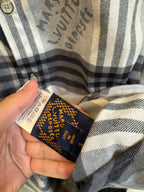 Louis Vuitton plaid shirt care label on inner side seam