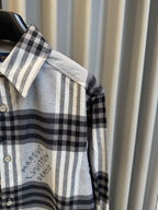 Louis Vuitton plaid long-sleeve shirt sleeve and side button placket