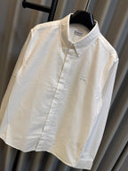 Burberry long-sleeve button-up shirt, white, close front with collar and buttons