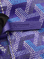 Goyard purple monogram pouch interior with SUPACOLOR-style fabric tab