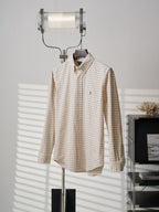 Ralph Lauren plaid button-up shirt with spread collar and long sleeves