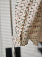 Ralph Lauren plaid shirt sleeve close-up with button placket and cuff