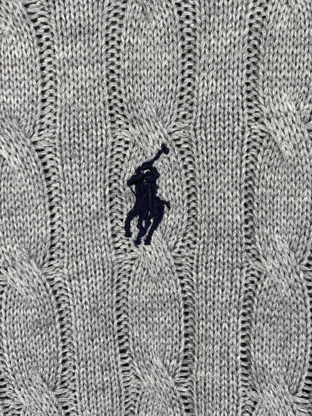 Polo Ralph Lauren cable-knit polo sweater with small embroidered horse logo