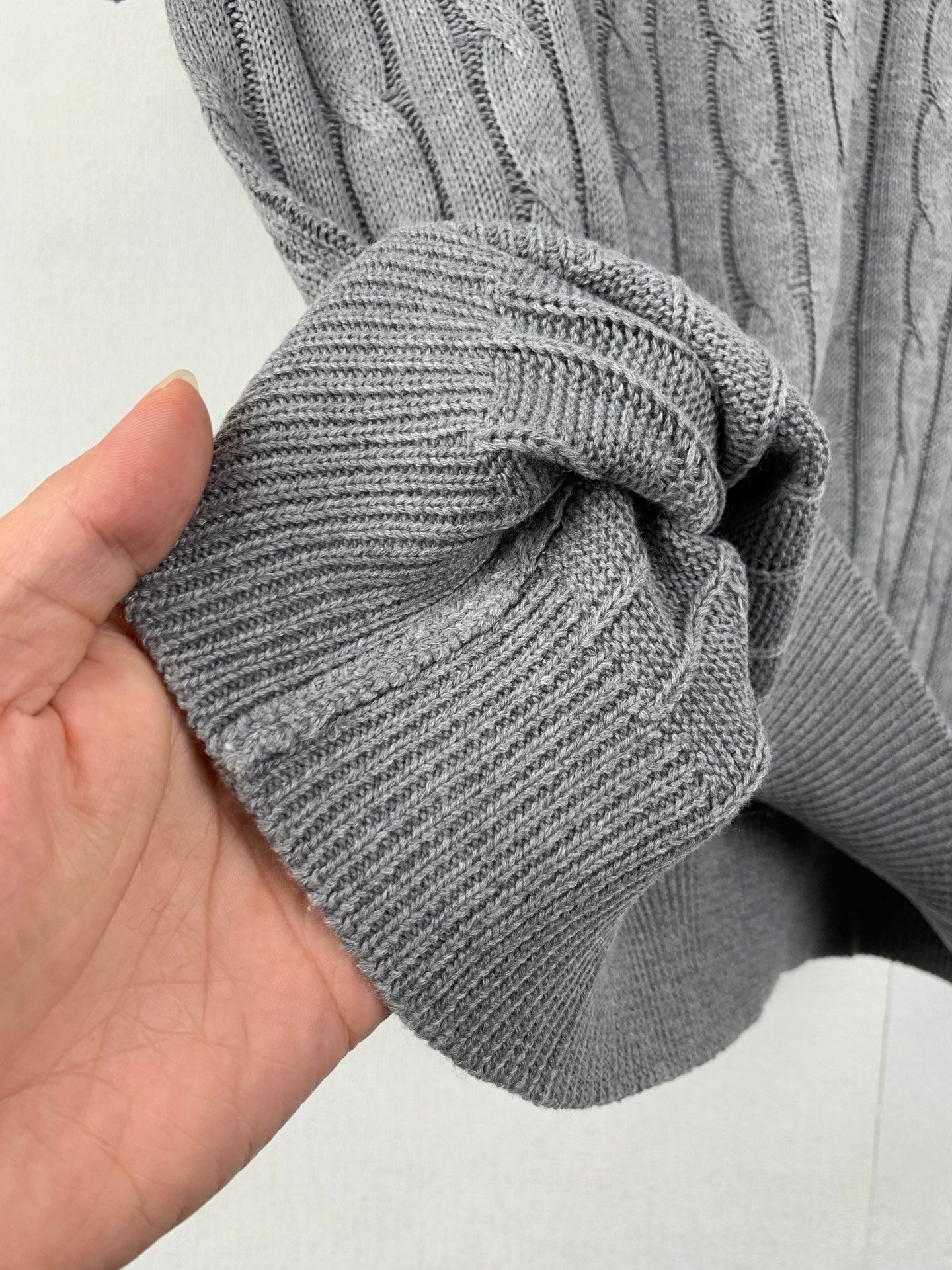 Polo Ralph Lauren knit polo sweater ribbed cuff and sleeve fold detail