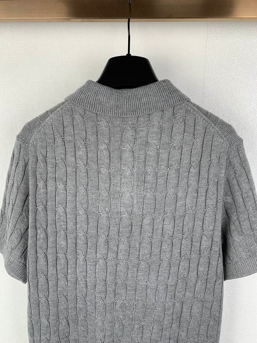 Polo Ralph Lauren ribbed knit polo sweater back view with short sleeves