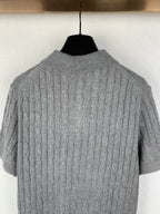 Polo Ralph Lauren ribbed knit polo sweater back view with short sleeves