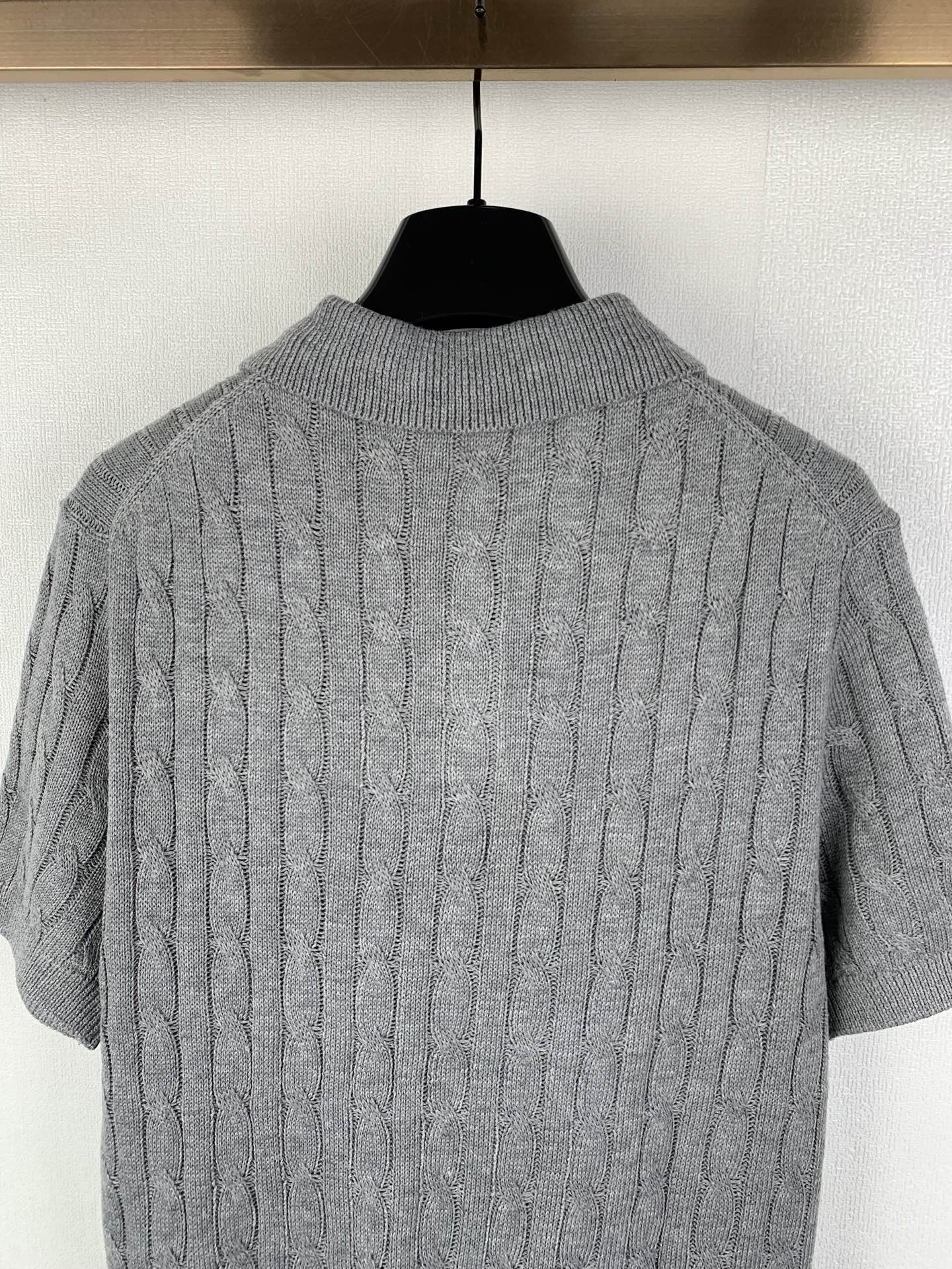 Polo Ralph Lauren ribbed knit polo sweater back view with short sleeves