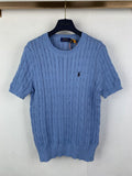 Light blue Polo Ralph Lauren knit sweater with small horse logo