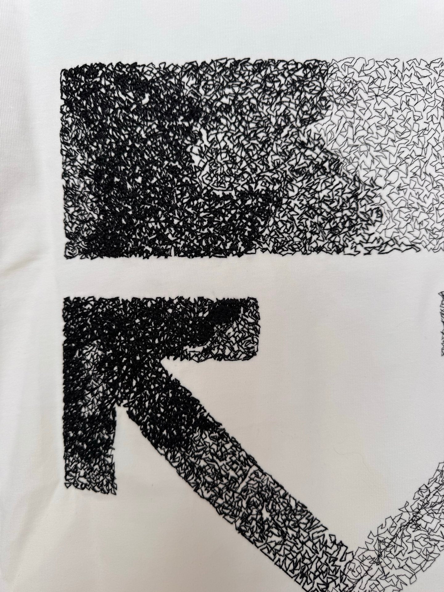OffWhite™ T-shirt graphic, off-white with black and light arrow shapes