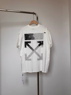 OffWhite graphic T-shirt, off-white crew neck with large X arrow print