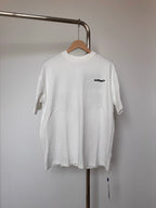 OffWhite logo T-shirt, off-white crew neck with small chest text