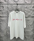 Short-sleeve T-shirt in white with red graphic print and crew neck