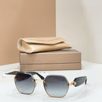 Bvlgari sunglasses with gold-tone frames and gray gradient square lenses