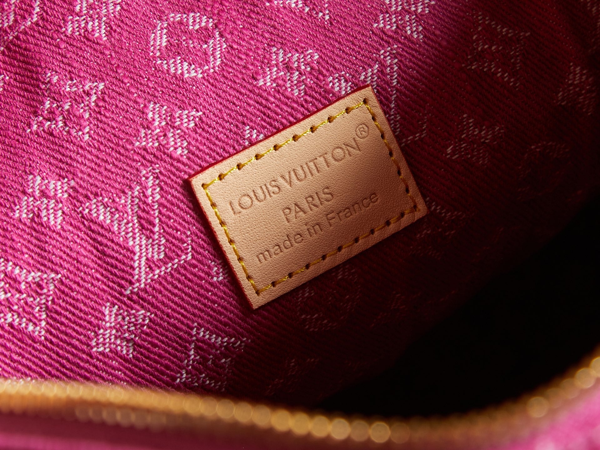 Louis Vuitton bag pink monogram canvas with Louis Vuitton Paris interior label patch