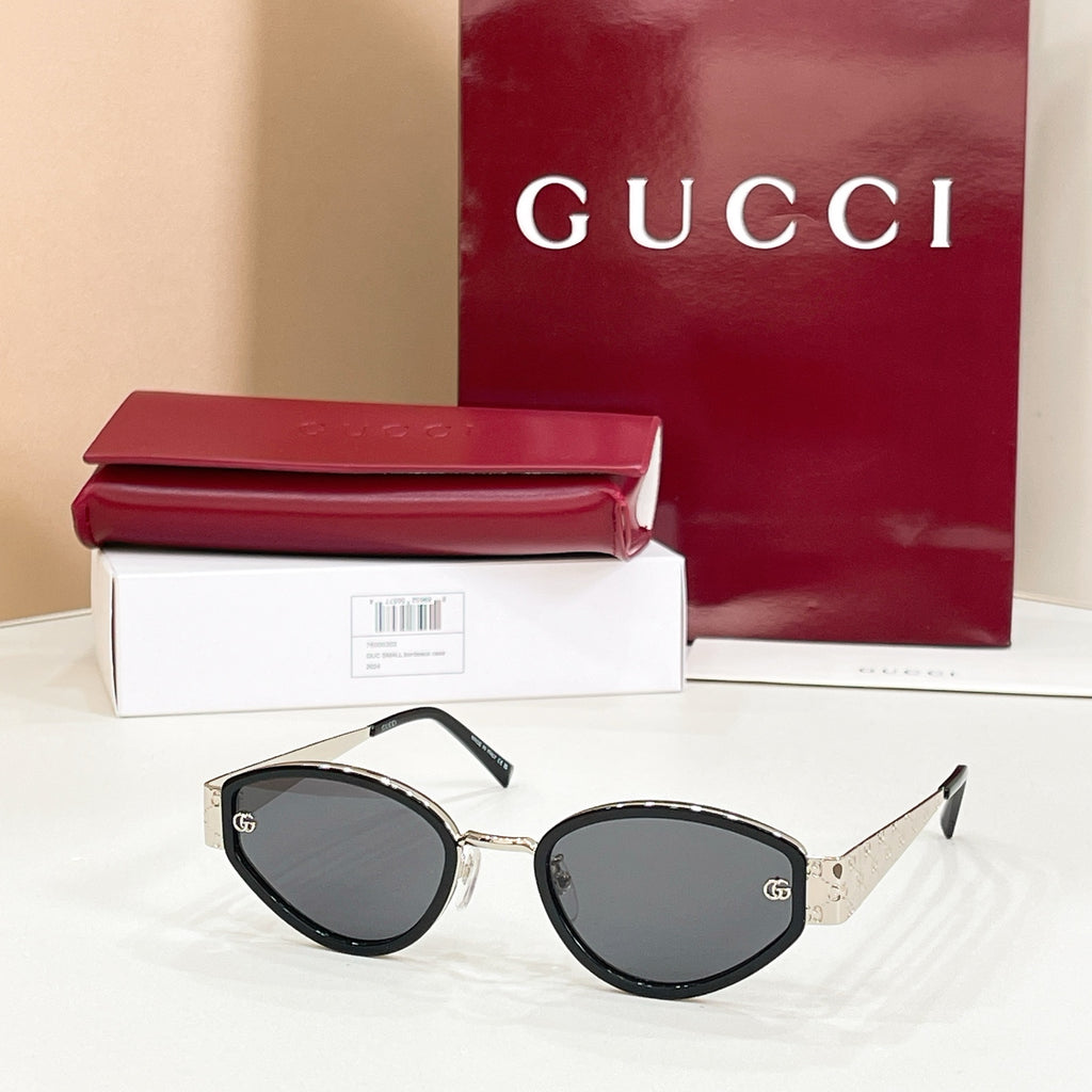 Sunglasses with black frame and smoke gray lenses