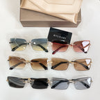 Set of Bvlgari eyeglasses with mixed frames and tinted lenses, shown together