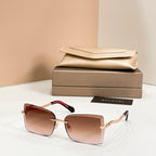 Bvlgari square sunglasses with burgundy frames and gold bar temples