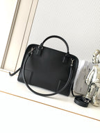 Loewe black structured tote bag with top handles and silver-tone hardware