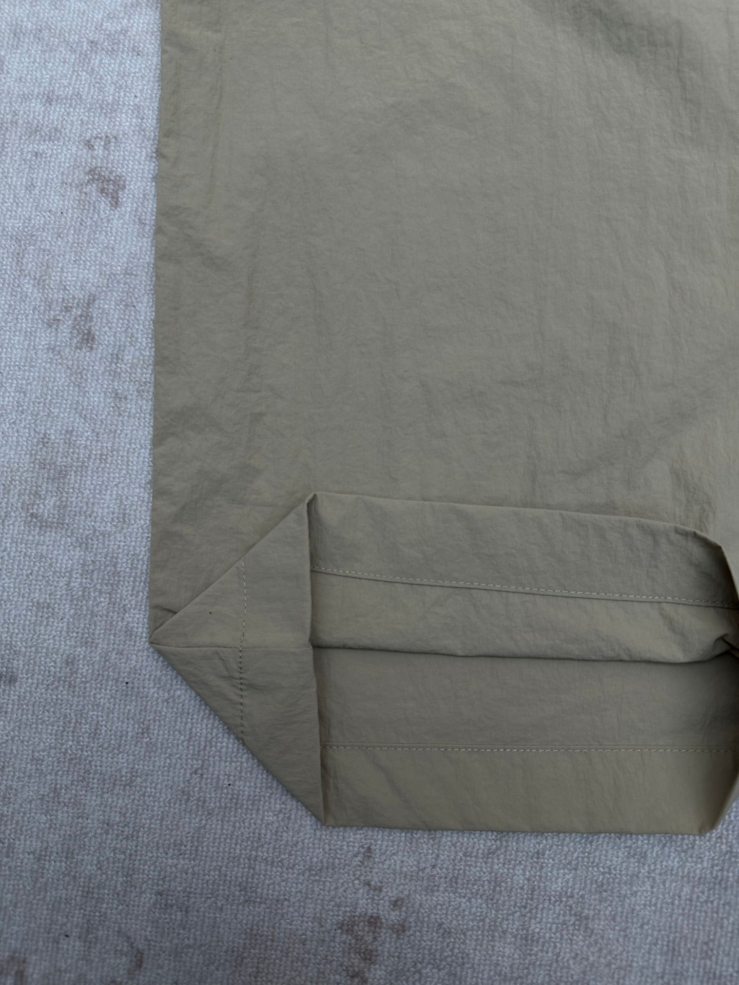 Light olive pants back with stitched yoke and cuff