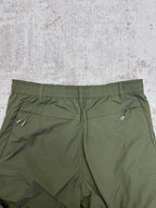 Olive green Louis Vuitton pants waistband with elastic back and rear welt pockets