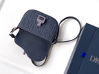 Navy blue Dior crossbody bag with detachable straps and front flap