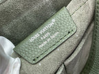 Louis Vuitton Paris made in Spain leather label patch on gray bag