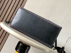 Loewe jacquard zip pouch bag with contrast trim and textured logo border