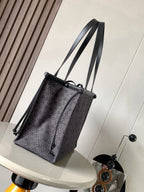 Loewe jacquard tote bag with dual top handles and drawstring side detail