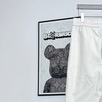 Prada white pants, elastic waistband with drawstring, straight leg
