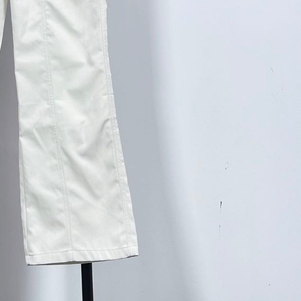 Prada white pants, wide leg with stitched hem