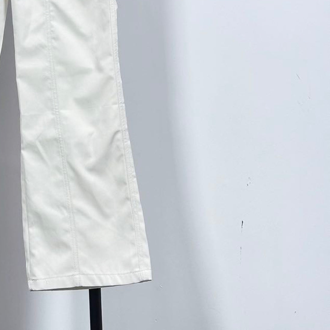 Prada white pants, wide leg with stitched hem