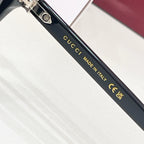 Gucci sunglasses temple with "GUCCI" and "Made in Italy" text