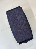 Chanel quilted dark blue bag panel with vertical seam